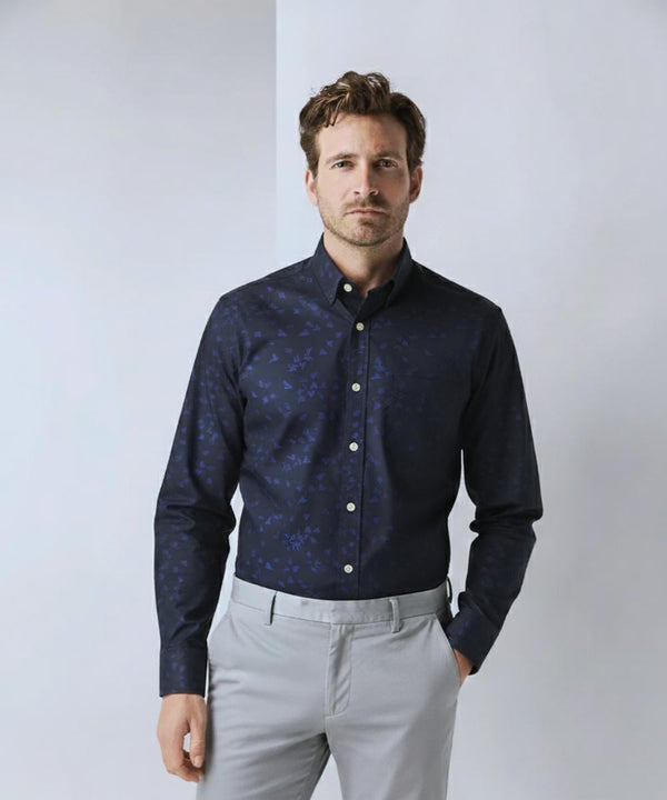 Chemise bleu imprimé dessin cerf-volant